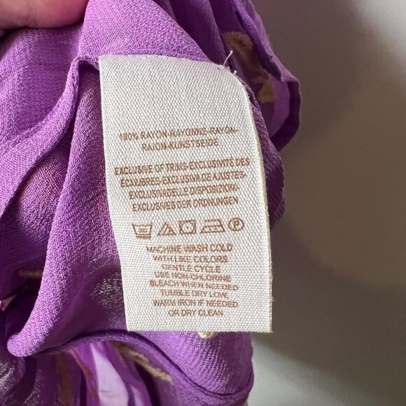 Free People Sunset Kisses Embroidered Lilac Sheer Tunic Top women’s medium - Picture 8 of 10